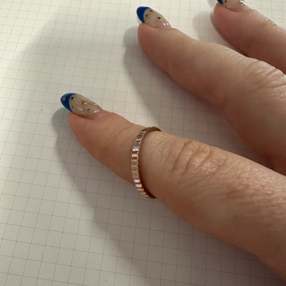 Ring Concierge Fluted Ring, size 7.5, Rose Gold